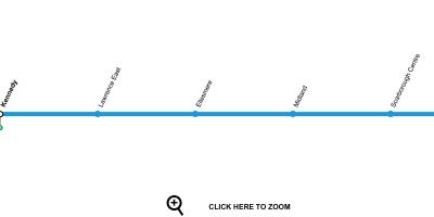 Harta e Torontos metro line 3 Scarborough RT