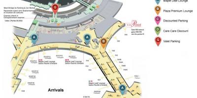 Harta e Torontos Pearson international airport terminal ardhje
