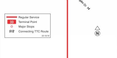 Harta e TTC 33 Forest Hill autobus itinerari Toronto