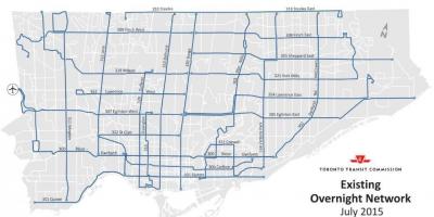 Harta e TTC gjatë natës rrjetit autobus