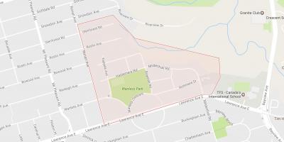 Harta e Wanless Park lagjen Toronto