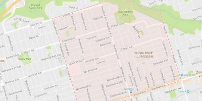 Harta e Woodbine Lartësi lagjen Toronto
